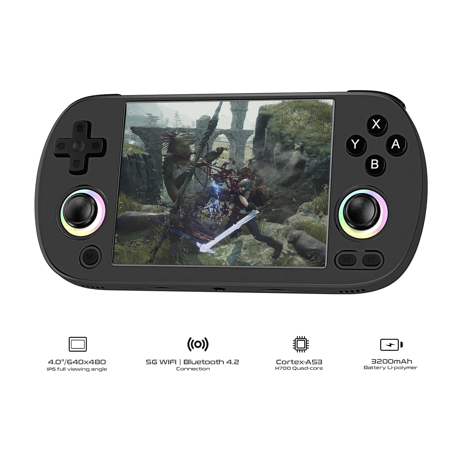 Anbernic RG40XXH 64Gb Linux 64-bit 4” IPS Screen H700 quad- Core w/ 4000+ Games