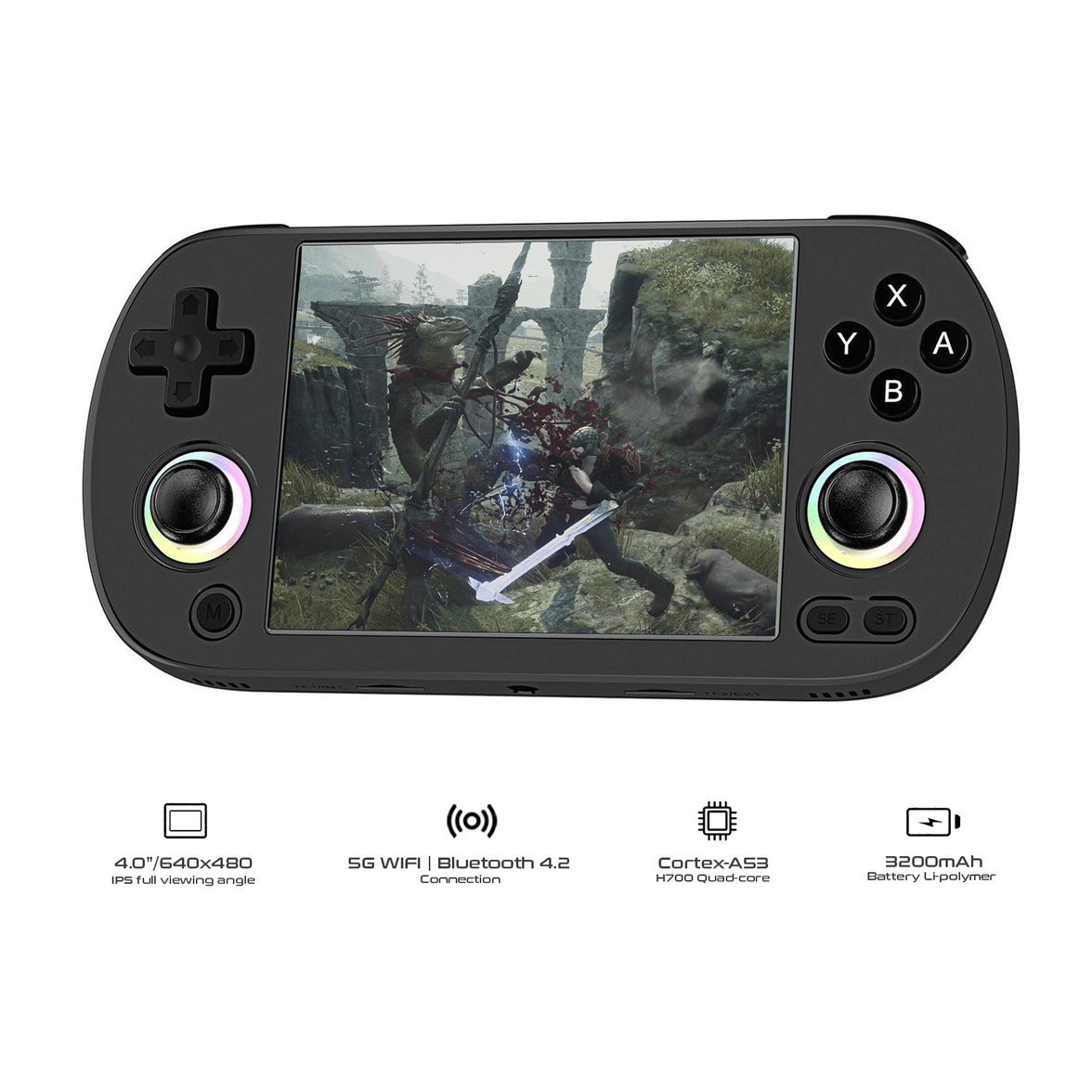 Anbernic RG40XXH 64Gb Linux 64-bit 4” IPS Screen H700 quad- Core w/ 4000+ Games