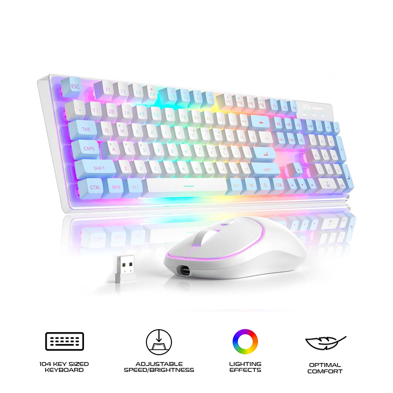 Magegee V550 104-key Wireless Membrane Keyboard & Mouse Combo RGB