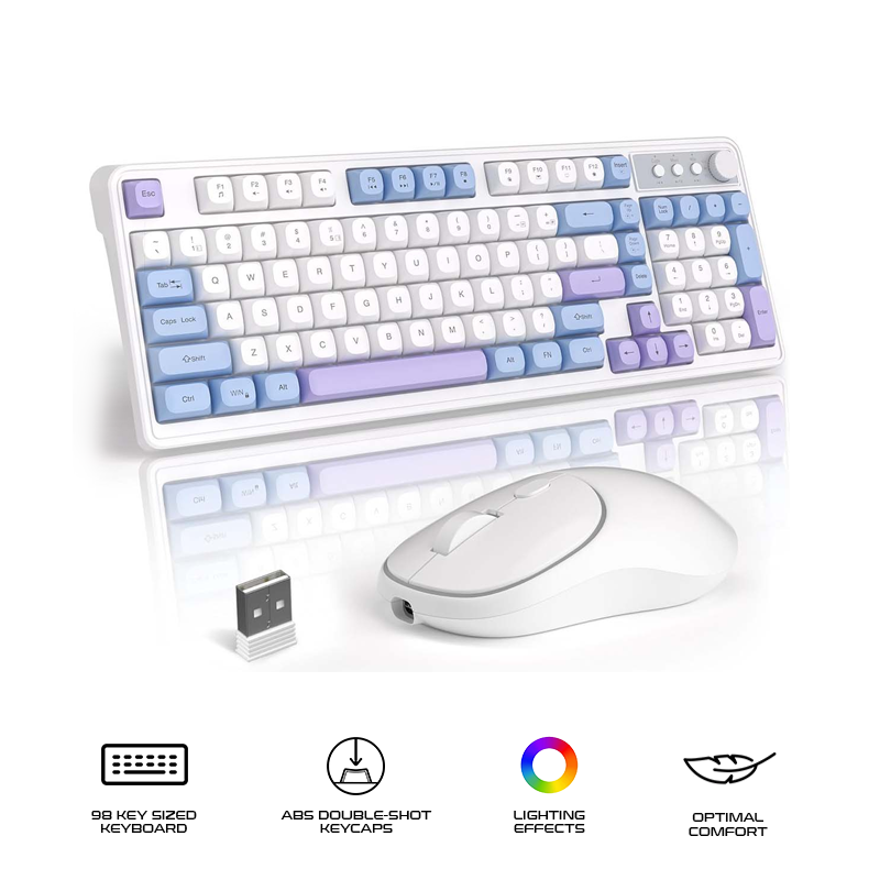 Magegee V560 98-key 96% layout Wireless Membrane Keyboard & Mouse Combo RGB