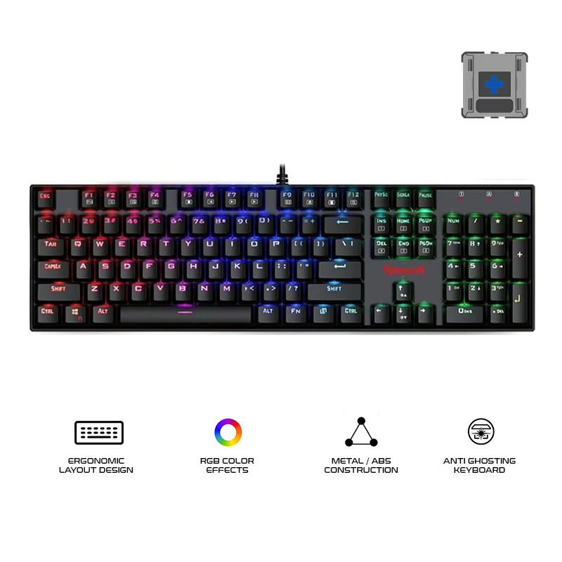 Redragon Mitra V2 Wired Keyboard Black (K551RGB-1)