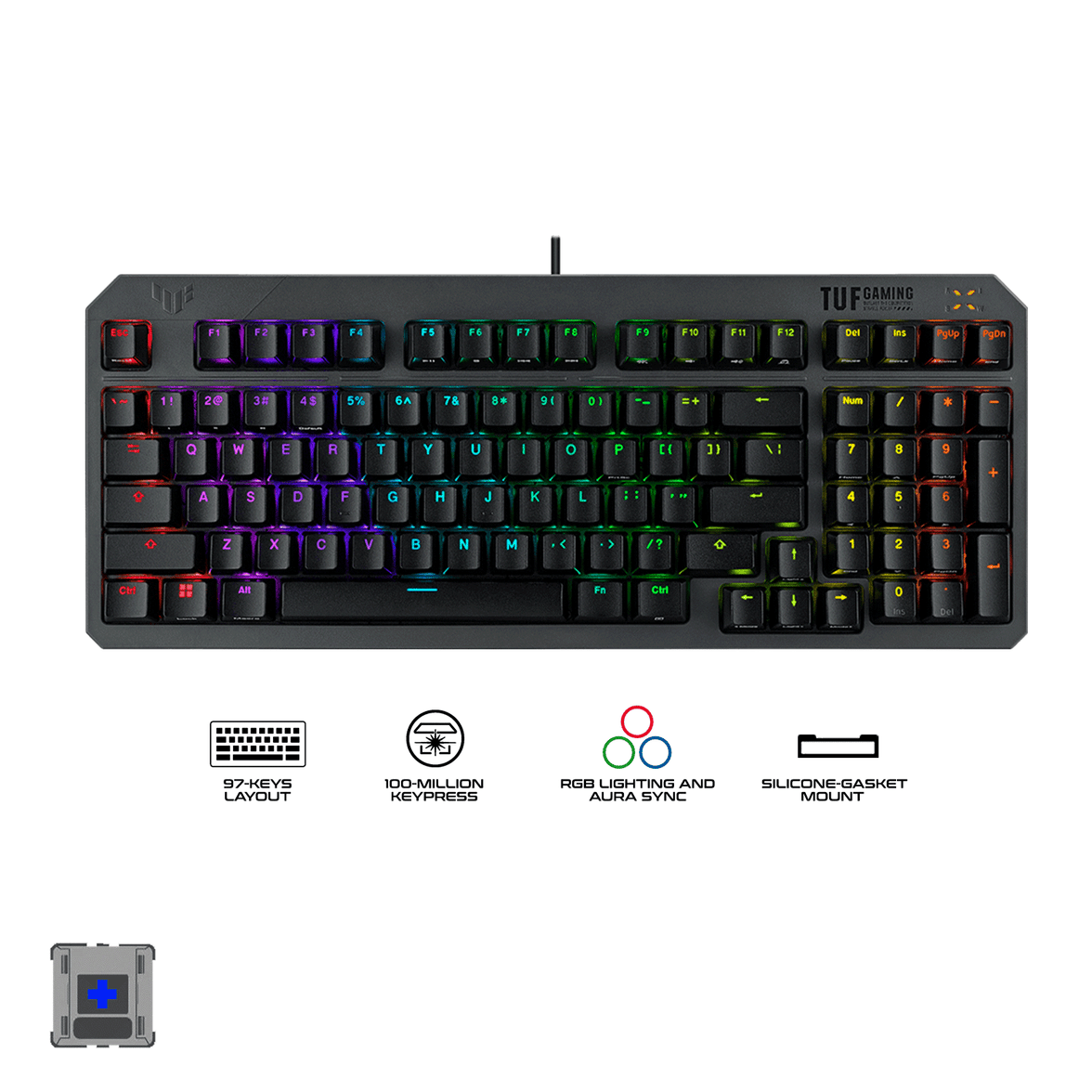 Asus TUF K3 Gen II RA07 RGB IP57 Wired Optical Mechanical Gaming Keyboard