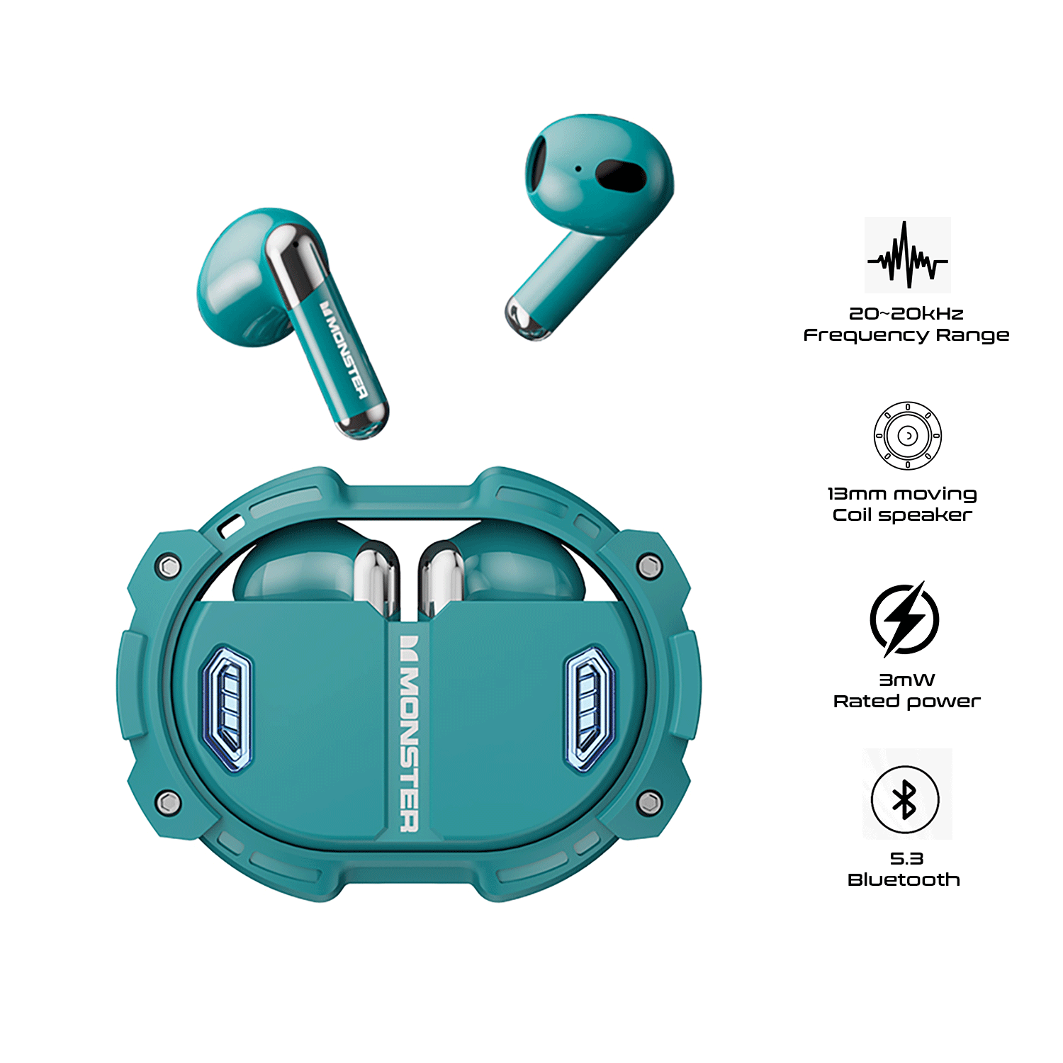 Monster Airmars XKT10 PRO TWS Earphones Wireless Bluetooth with Mic HiFi