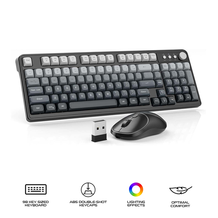 Magegee V560 98-key 96% layout Wireless Membrane Keyboard & Mouse Combo RGB
