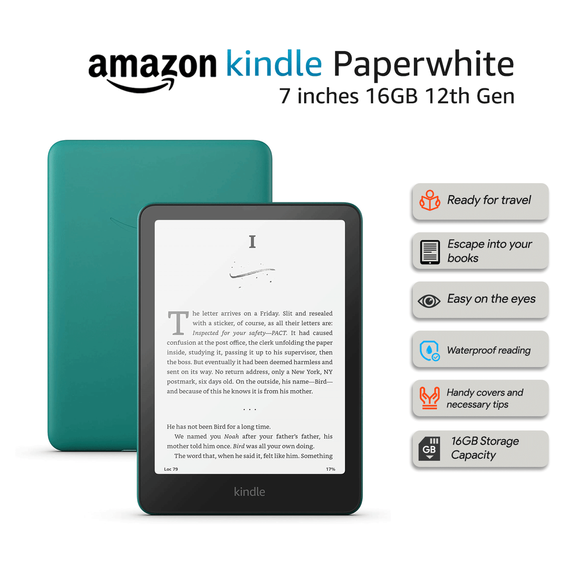 Amazon Kindle Paperwhite 16GB 12th Gen – Our fastest Kindle ever, with new 7" glare-free display and weeks of battery life 2024