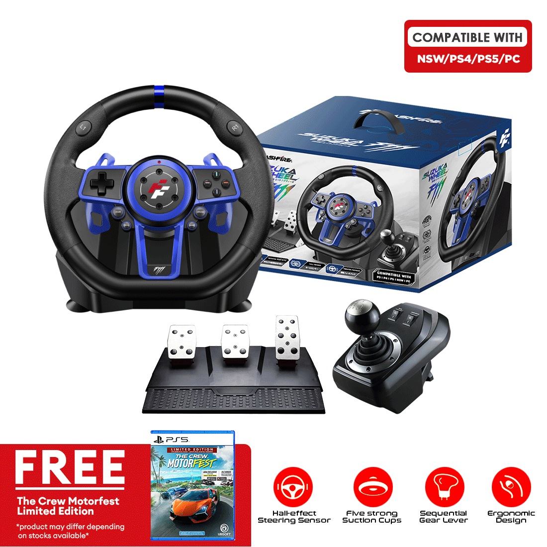 FlashFire Suzuka Premium Racing Wheel For NSW/PS4/PS5/PC