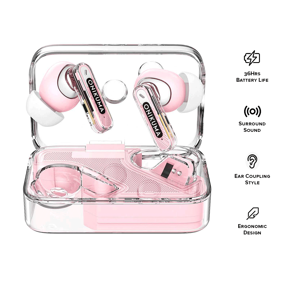 Onikuma T5 Trend Wireless Earphones With Hi-Fi Sound Quality & Noise Reduction