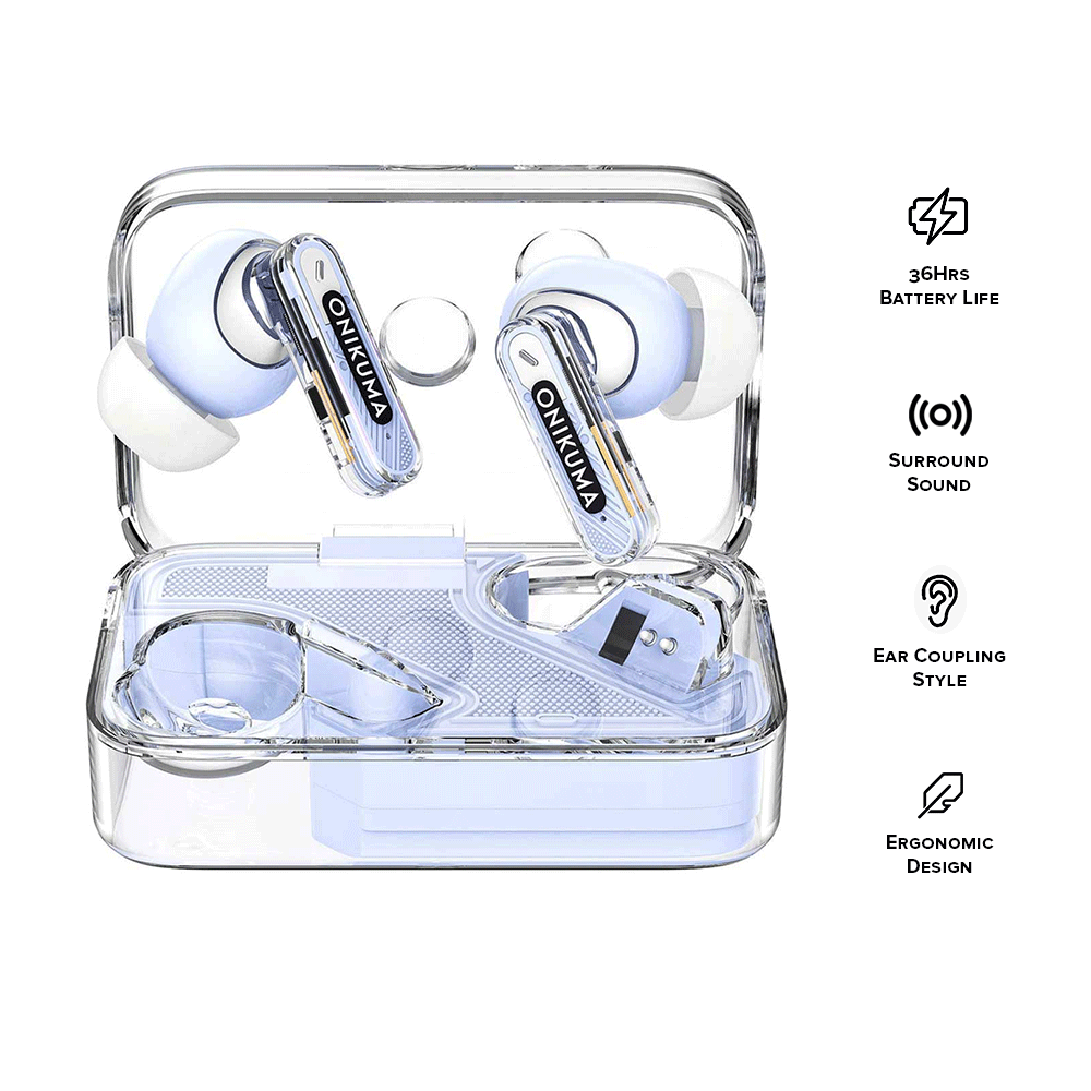 Onikuma T5 Trend Wireless Earphones With Hi-Fi Sound Quality & Noise Reduction