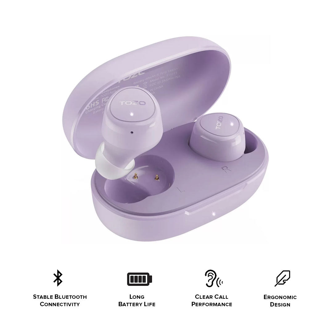 TOZO TWS Earbuds Agile Solo Mini Wireless IPX4 7hr Playtime V53 BT 30mAh 300mAh Case