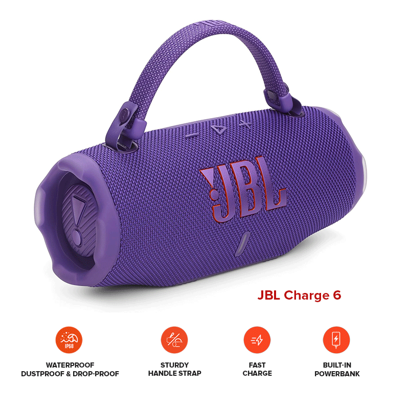 JBL Charge 6 Portable Waterproof and Drop-Proof Bluetooth Speaker