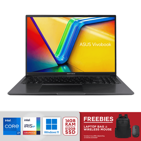 Asus 16" Vivobook Wuxga Laptop Intel I7-1255U 16gb/512gb Win11 Black