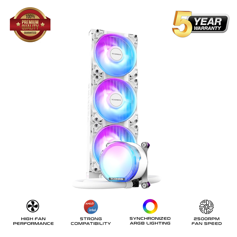 TCOMAS LE100 ARGB 360mm AIO Liquid CPU Cooler
