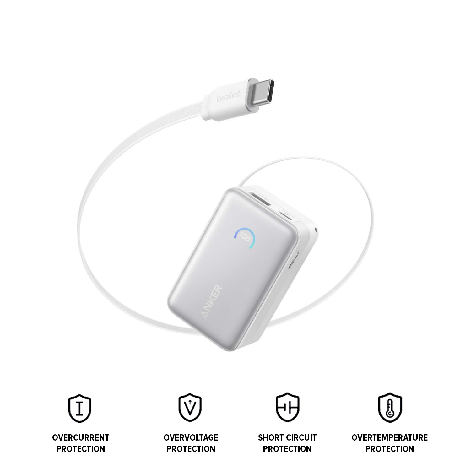 Anker Nano Power Bank 10,000mAh 45W with Built-In Retractable USB-C Cable