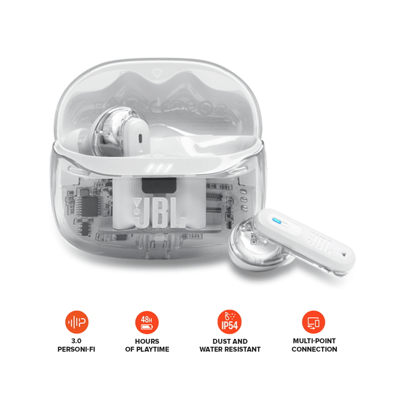 JBL Tune Beam 2 | True Wireless Noise Cancelling Earbuds Ghost Edition