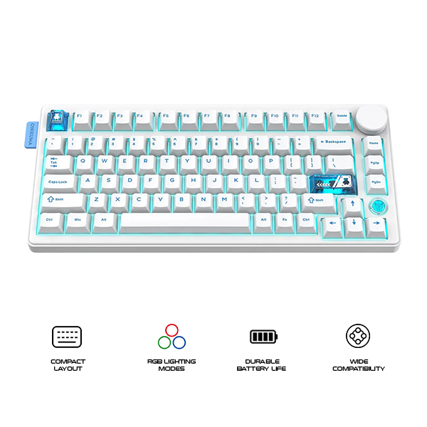 Onikuma MT706 Tri-Mode RGB 81 Keys Mechanical Keyboard