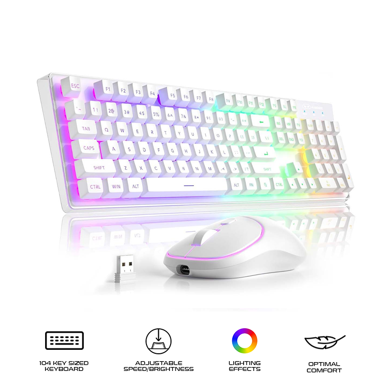 Magegee V550 104-key Wireless Membrane Keyboard & Mouse Combo RGB