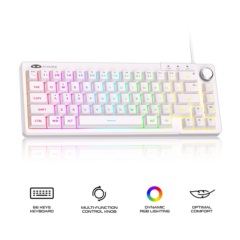 Magegee TS68 66-key 65% layout Wired Membrane Keyboard