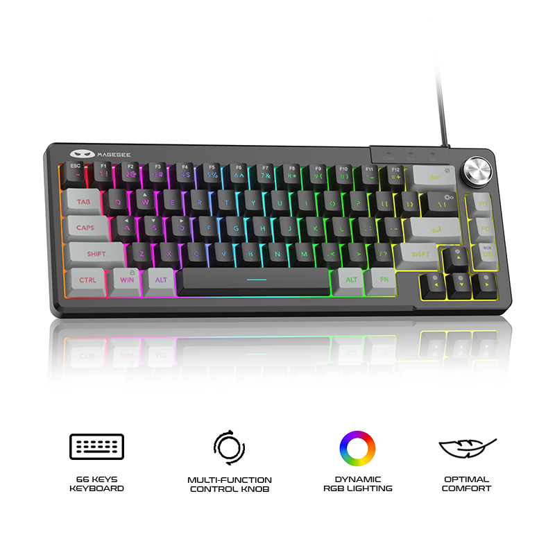 Magegee TS68 66-key 65% layout Wired Membrane Keyboard