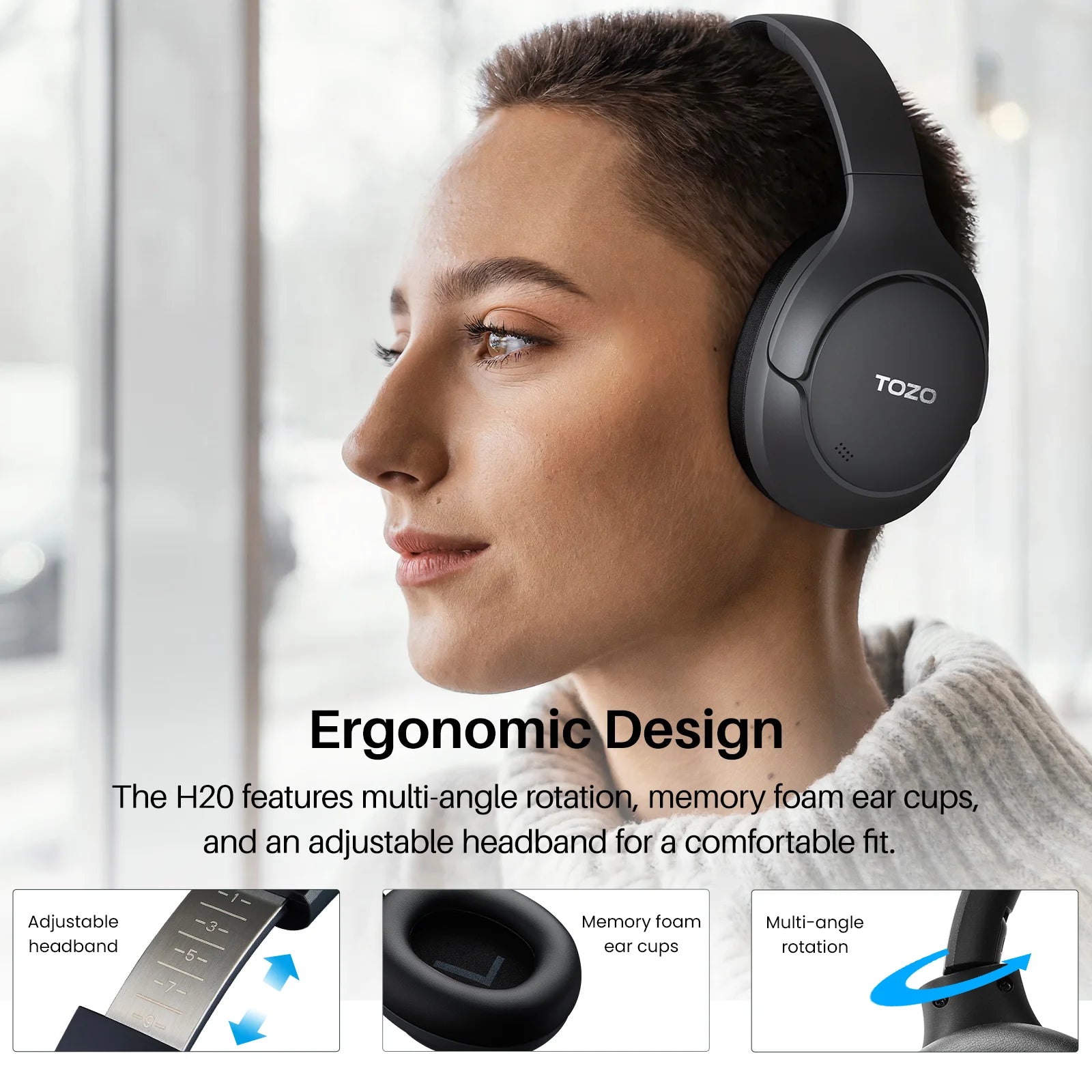 TOZO Headphones H20