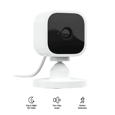 Blink Mini Indoor Plug-in-HD Smart Security Camera with Alexa- 1080 HD