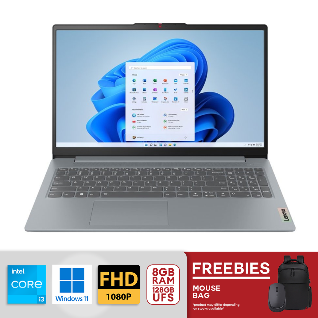Lenovo IdeaPad Slim 3i 15.6" Full HD Intel Core i3-N305 8GB LPDDR5 RAM 128GB UFS Windows 11 Home in S Mode Arctic Grey
