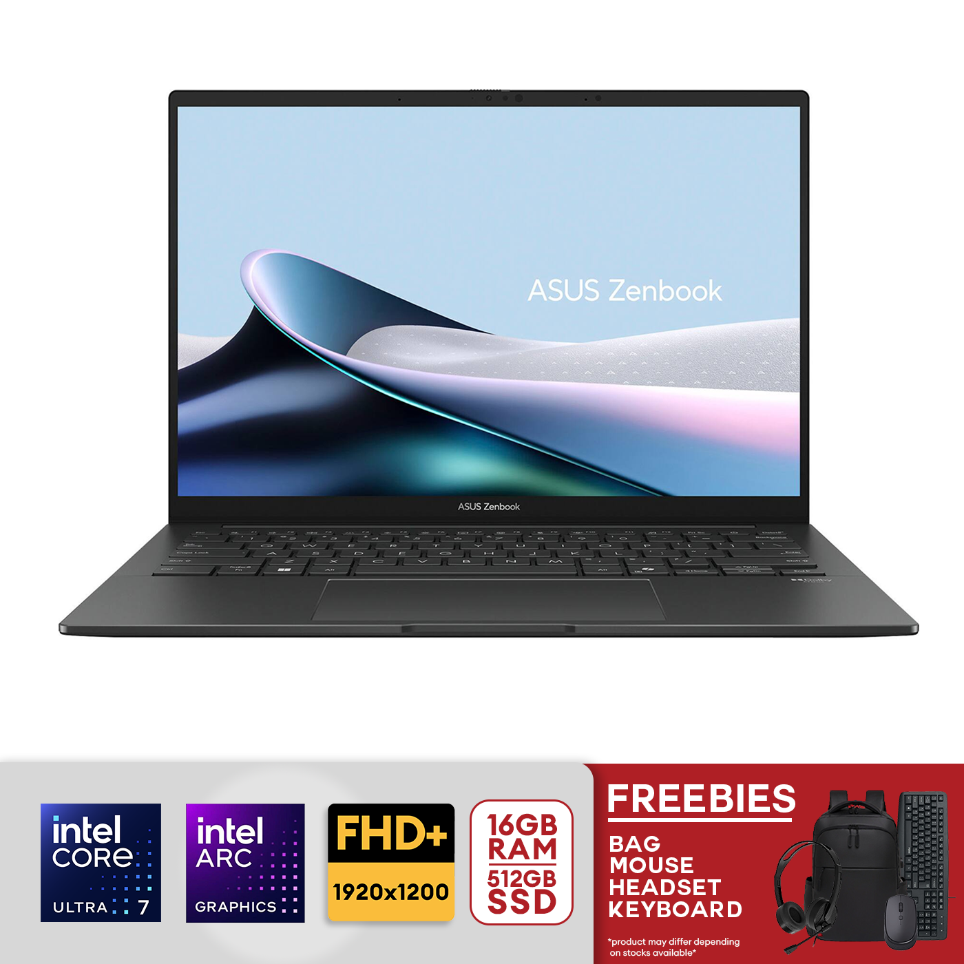 ASUS Zenbook 14 14" FHD+ OLED Touch Screen Intel Core Ultra 7-255H 16GB LPDDR5 RAM / 512GB PCIe 4.0 SSD Intel Arc Graphics Win 11 Jasper Gray