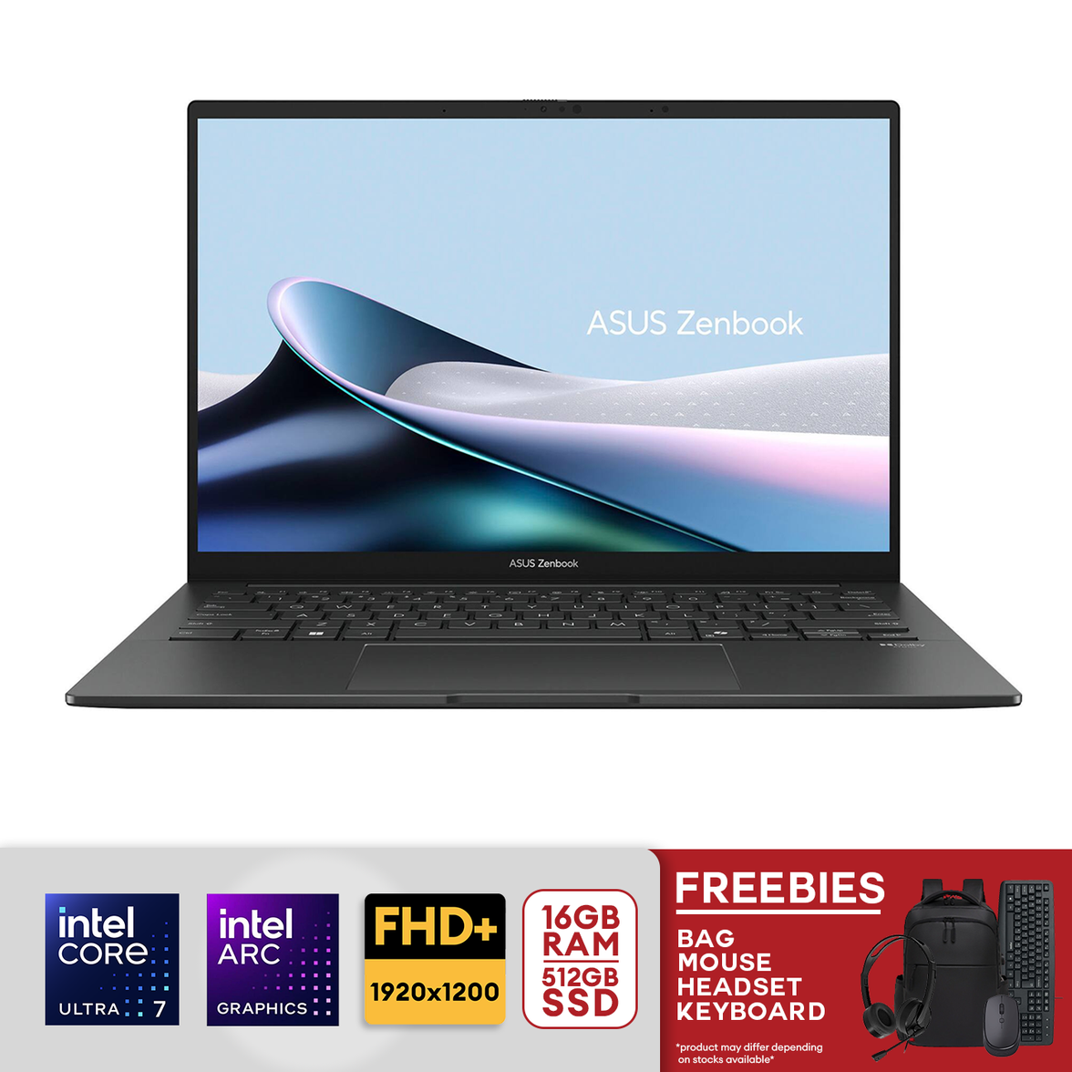 ASUS Zenbook 14 14" FHD+ OLED Touch Screen Intel Core Ultra 7-255H 16GB LPDDR5 RAM / 512GB PCIe 4.0 SSD Intel Arc Graphics Win 11 Jasper Gray