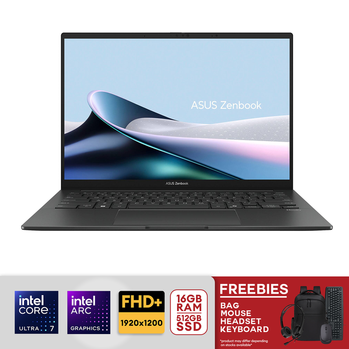 ASUS Zenbook 14 14" FHD+ OLED Touch Screen Intel Core Ultra 7-255H 16GB LPDDR5 RAM / 512GB PCIe 4.0 SSD Intel Arc Graphics Win 11 Jasper Gray