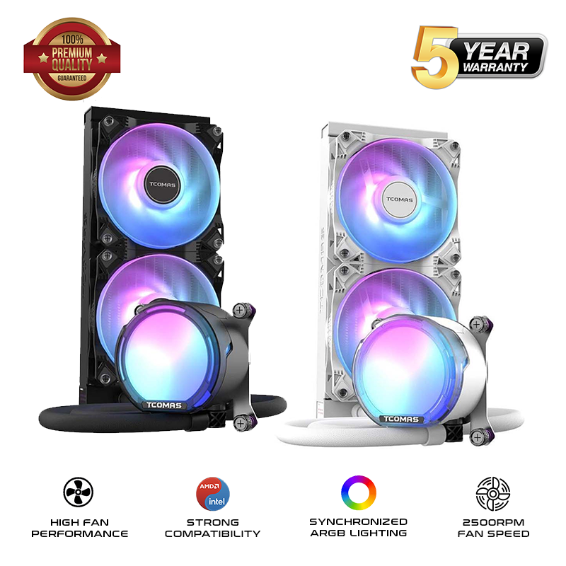 TCOMAS LE100 ARGB 240mm AIO Liquid CPU Cooler