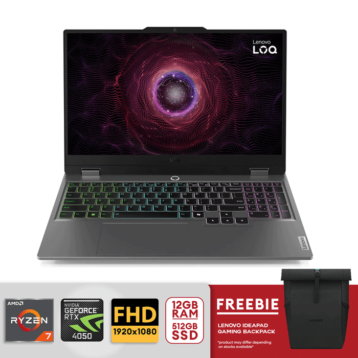Lenovo LOQ 15ARP9 83JC00GEPH 15.6" FHD (1920x1080)  Ryzen 7 7435HS 12GB/512GB SSD RTX 4050 Win11 Home Luna Grey