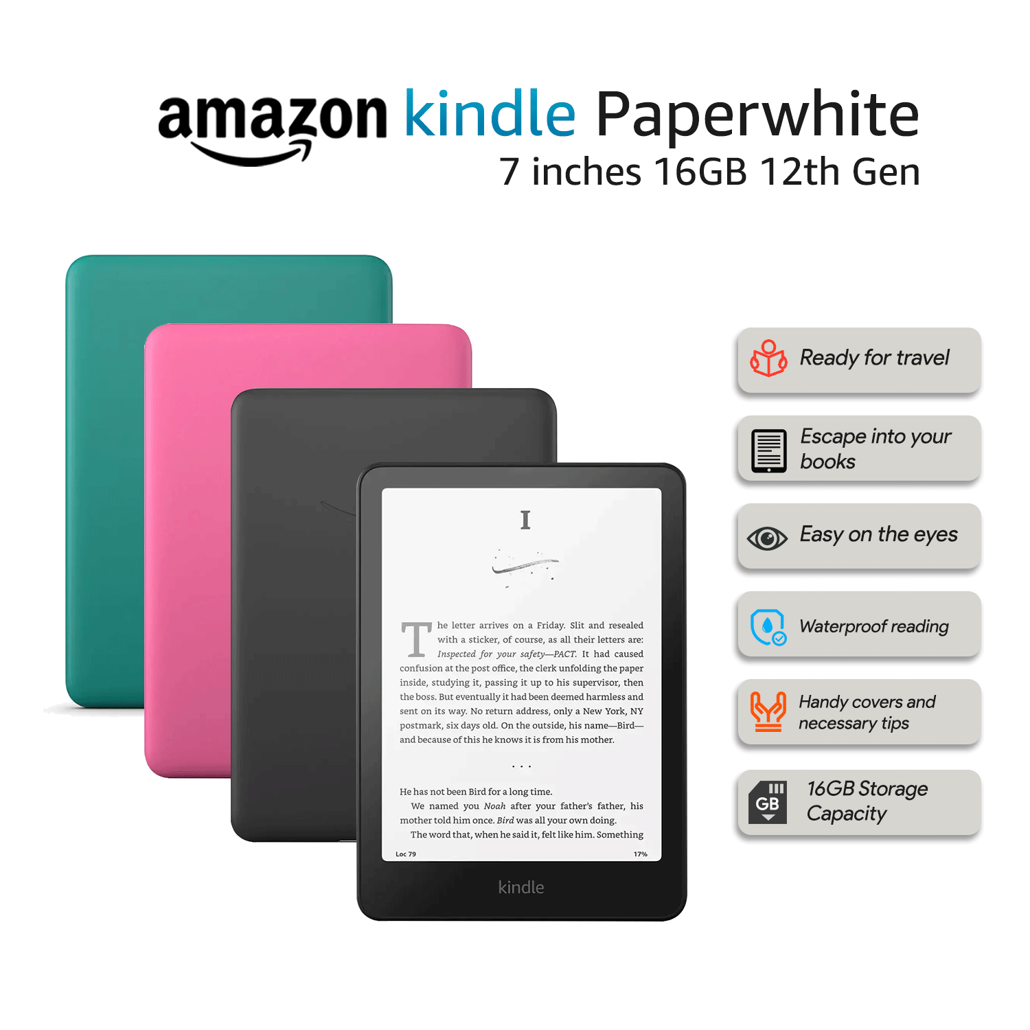Amazon Kindle Paperwhite 16GB 12th Gen – Our fastest Kindle ever, with Amazon Kindle Paperwhite 16GB 12th Gen – Our fastest Kindle ever, with