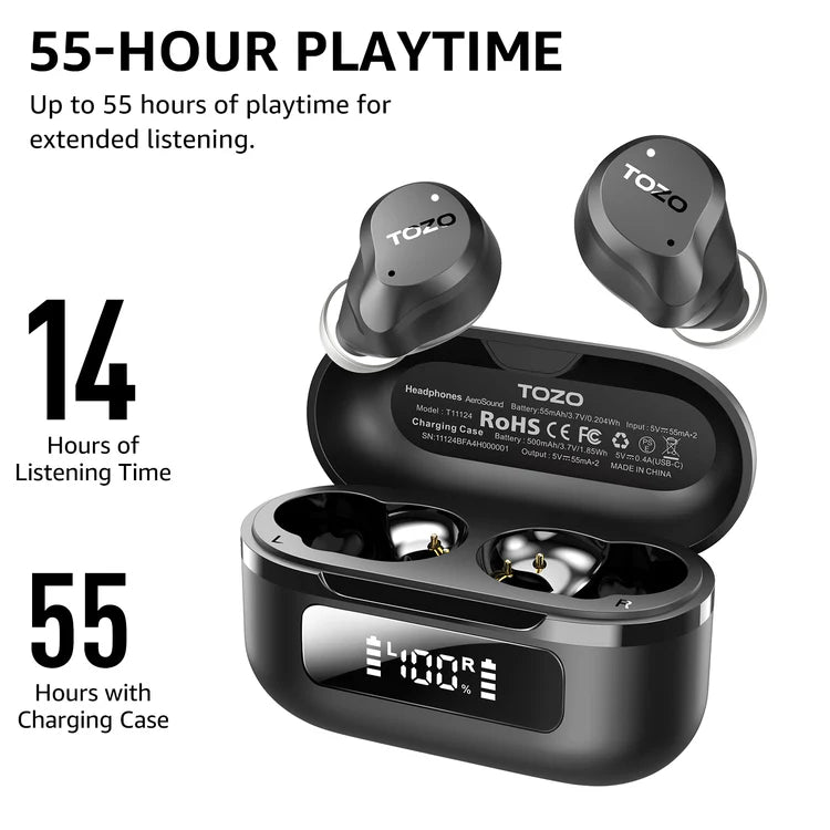 TOZO Aerosound Earbuds Black T11124
