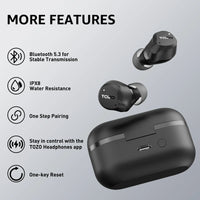 TOZO TWS Earbuds AeroSound ANC IPX6 55Hrs Playtime Bluetooth 5.3 Type C 6 Mic ENC Call Reduct Black