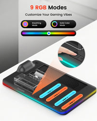 Transnovo Multi-Function RGB Light Charging Dock Station for Nintendo Switch 2 4 Joy-Con Controllers with Cooling Fan and 9 Game Card Slots NS2-CG04