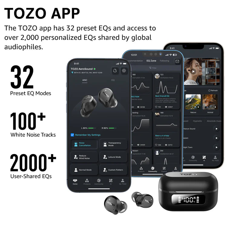 TOZO Aerosound Earbuds Black T11124