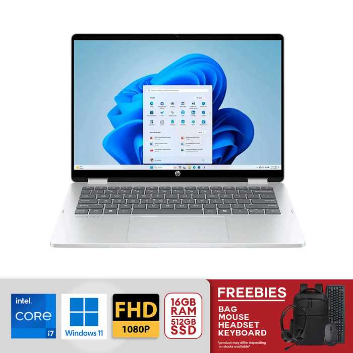 HP OmniBook 5 Flip 2-in-1 14" 2K Touch-Screen Intel Core 7-150U 16GB LPDDR5 512GB SSD PCIe 4.0 Intel Graphics Win 11 Glacier Silver