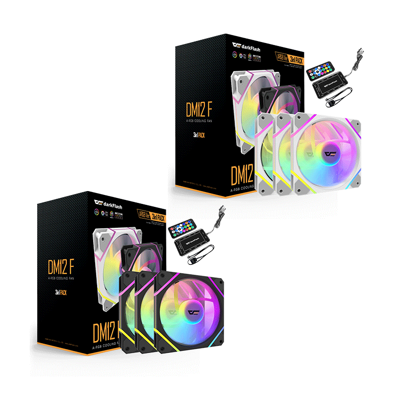 DarkFlash DM12F 3in1 ARGB with Controller Remote Cooling Fan