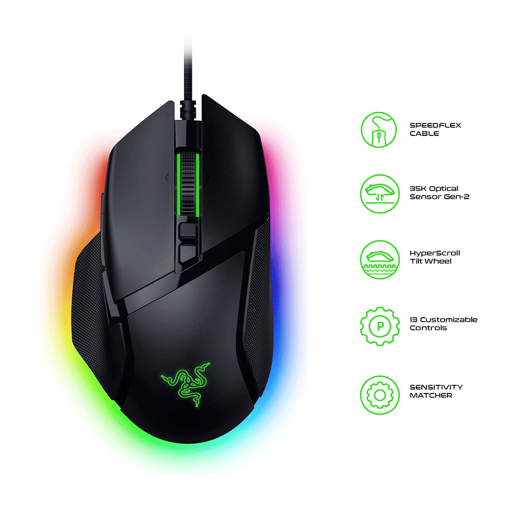Razer Basilisk V3 35K Ergonomic Wired Gaming Mouse