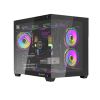 DarkFlash C285MP Exquisite M-ATX PC Case Tempered Glass Panoramic Side Transparent (Black)