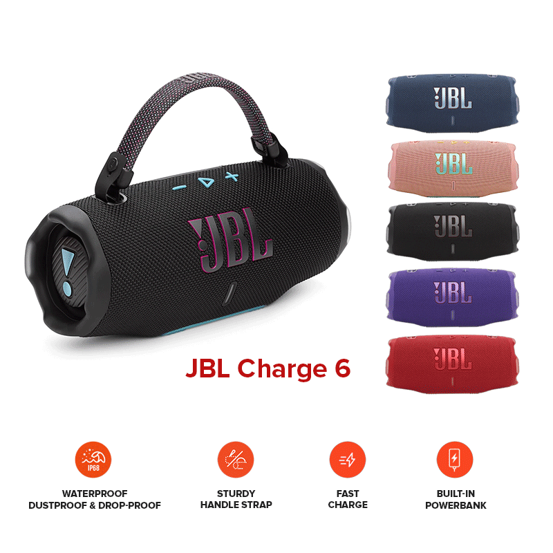 JBL Charge 6 Portable Waterproof and Drop-Proof Bluetooth Speaker