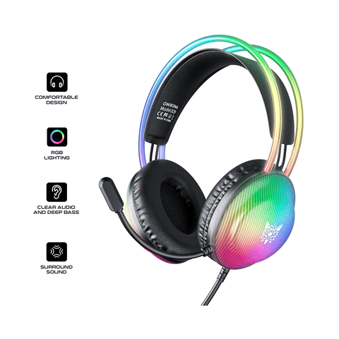 Onikuma X29 RGB Wired Gaming Headset with Noise Cancelling Microphone (Black)