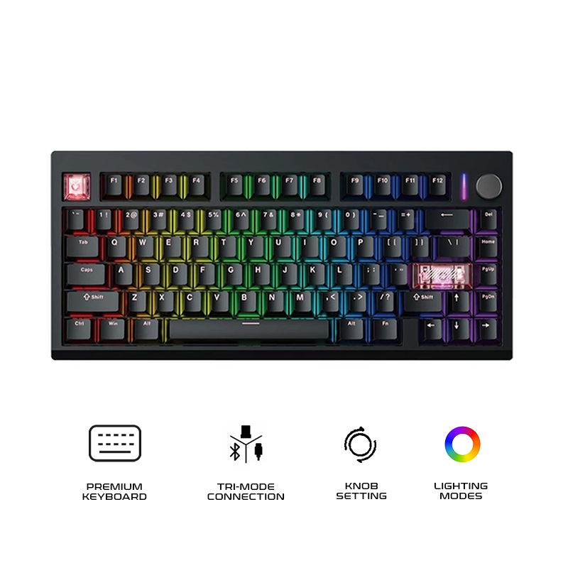 Fantech MK921 MAXFIT8 Tri-Mode Gaming Keyboard Black Brown Switch