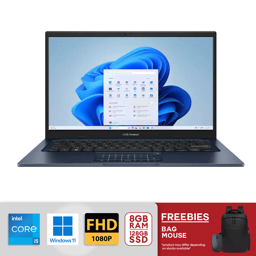 ASUS Vivobook 14" FHD Intel Core i3-1315U 8GB RAM / 128GB SSD, Win 11 Home in S Mode Quiet Blue