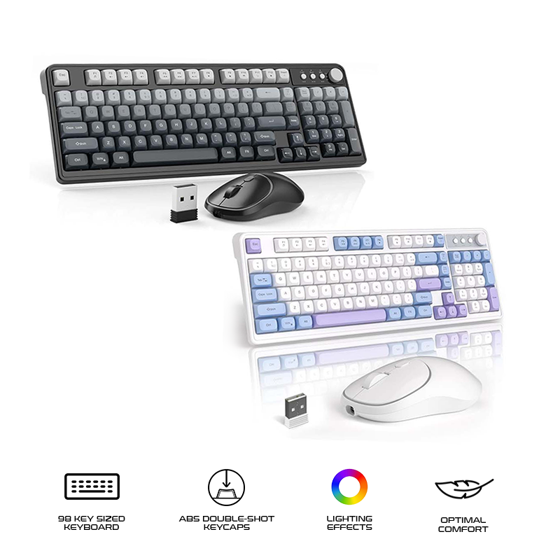 Magegee V560 98-key 96% layout Wireless Membrane Keyboard & Mouse Combo RGB