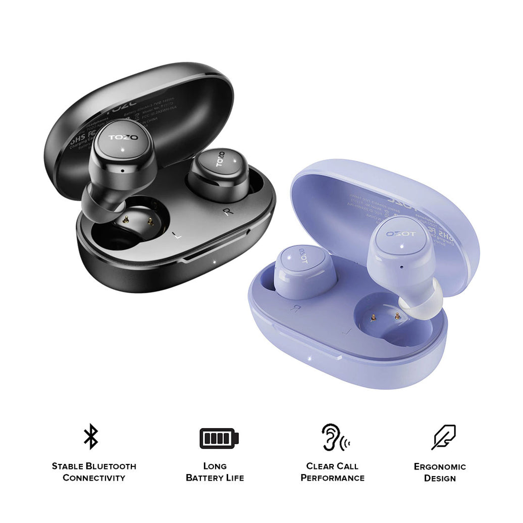 TOZO TWS Earbuds Agile Solo Mini Wireless IPX4 7hr Playtime V53 BT 30mAh 300mAh Case