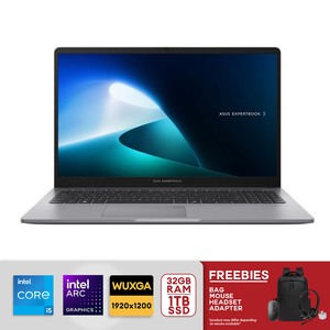 ASUS ExpertBook 14'' WQXGA (2560x1600) IPS 144Hz Intel Core Ultra 5-228V 32GB LPDDR5X RAM 1TB SSD Intel Arc Graphics (FreeDOS) Silver