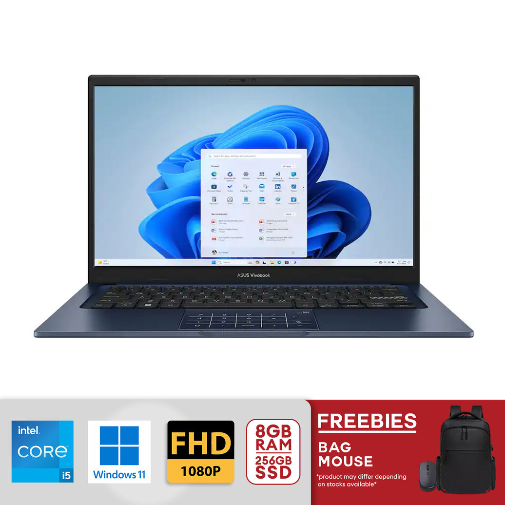 ASUS Vivobook 14" FHD Intel Core 5 120U 8GB RAM / 256GB SSD PCIe 4.0 Intel Graphics Win 11 S Home Quiet Blue X1404VAP-V14