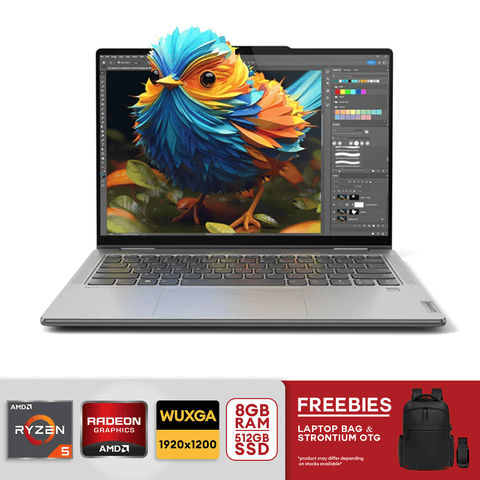 Lenovo Yoga 7 2-in-1 14" 2K Touchscreen Laptop - AMD Ryzen 5-8640HS  8GB/512GB SSD - Artic Grey