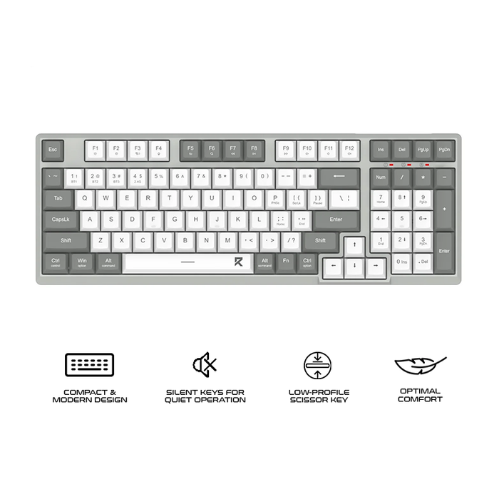 Redragon Scissor Wired Office Keyboard White-Gray (BK-7113)
