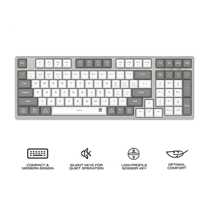 Redragon Scissor Wired Office Keyboard White-Gray (BK-7113)